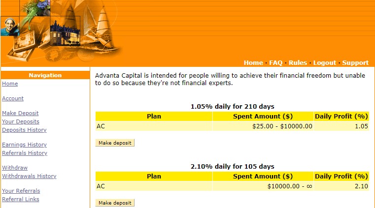 Advanta-Capital.org - низкодоходный инвестиционный проект